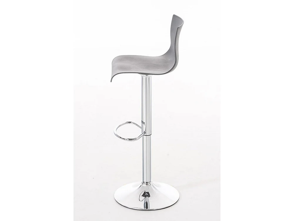 Lot de 2  Tabouret de bar - Plastique & Métal chromé - Gris - Hover