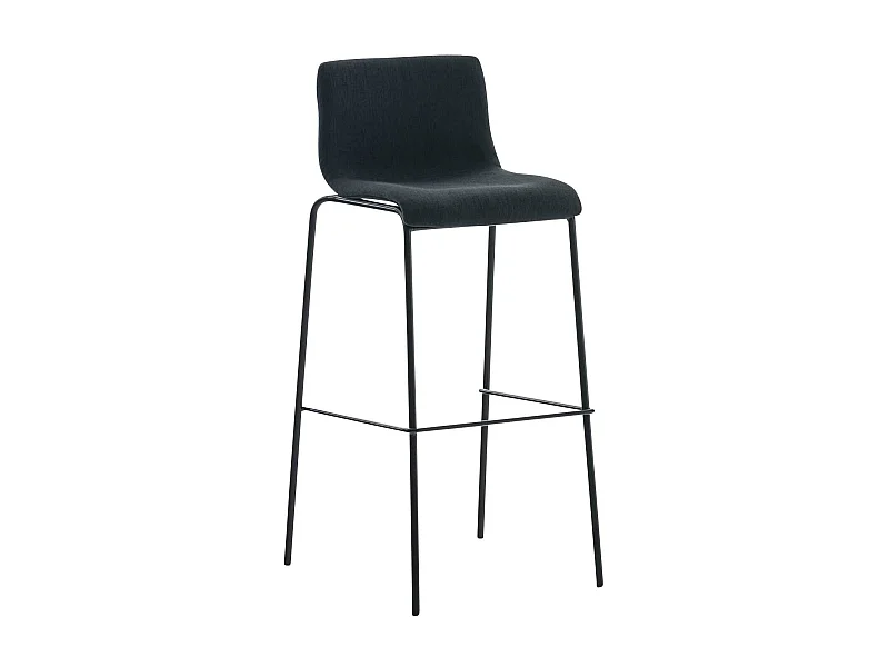 Tabouret de bar - Tissu & Noir - Noir - Hoover