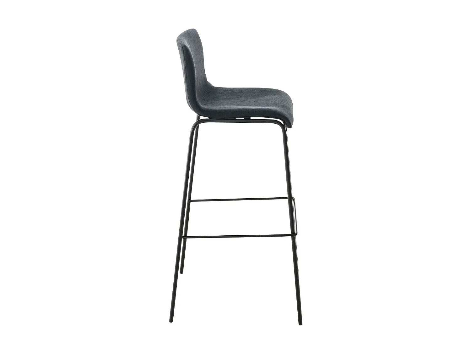 Tabouret de bar - Tissu & Noir - Noir - Hoover