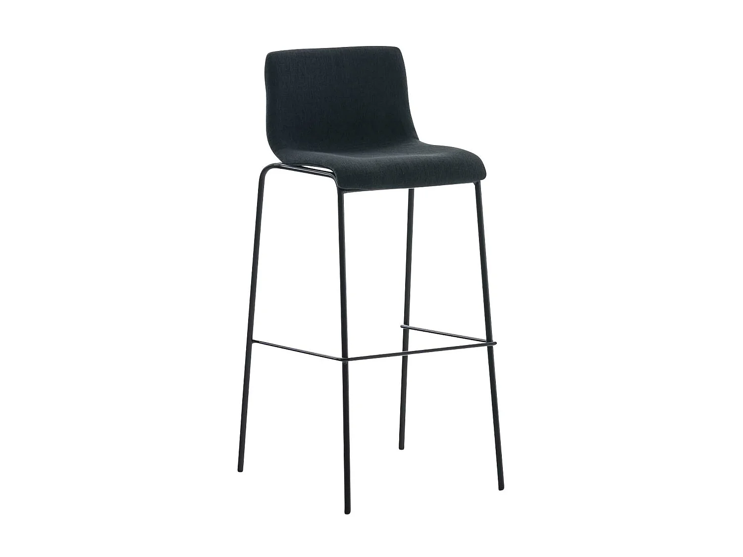 Tabouret de bar - Tissu & Noir - Noir - Hoover