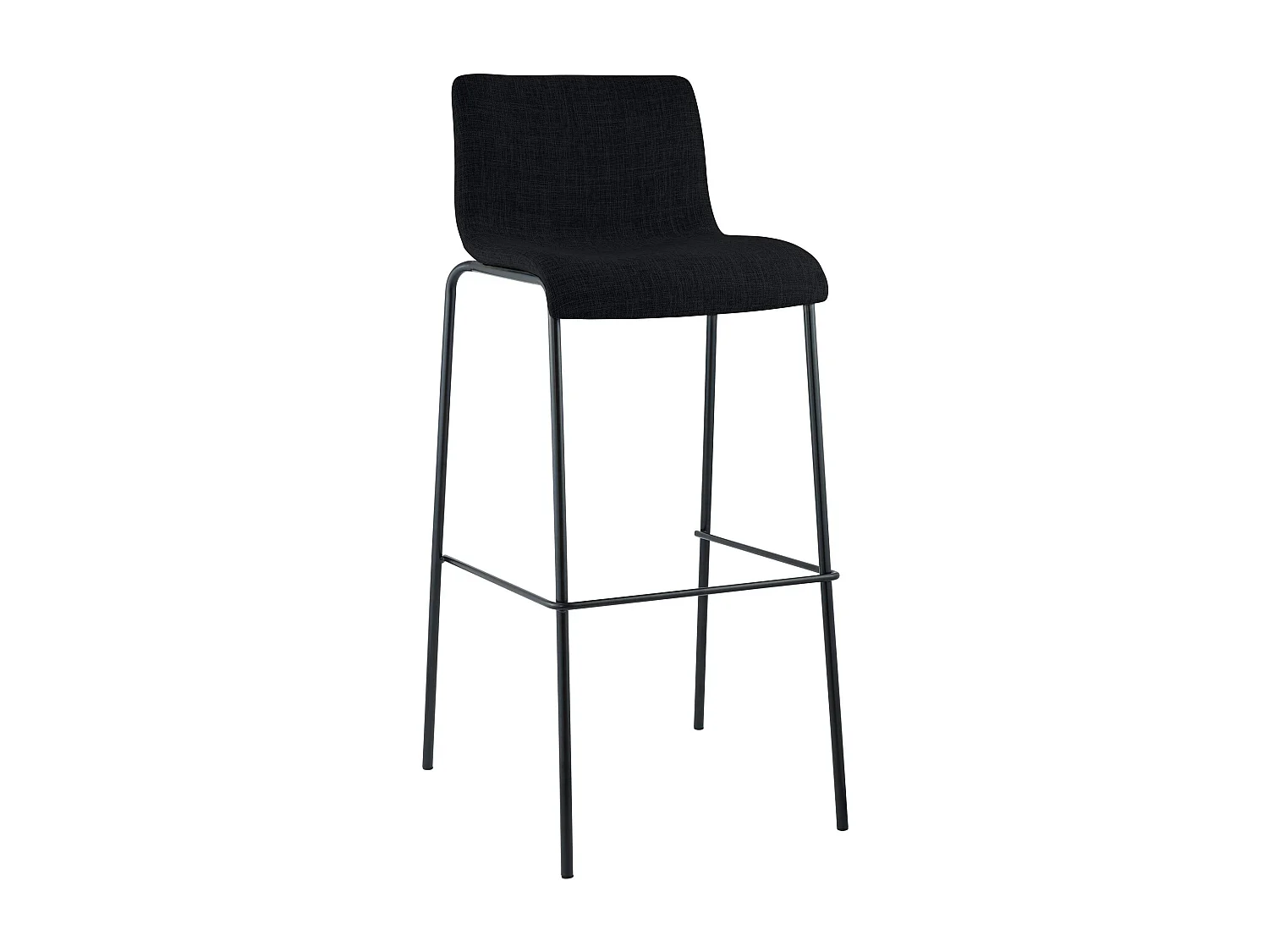 Tabouret de bar - Tissu & Noir - Noir - Hoover