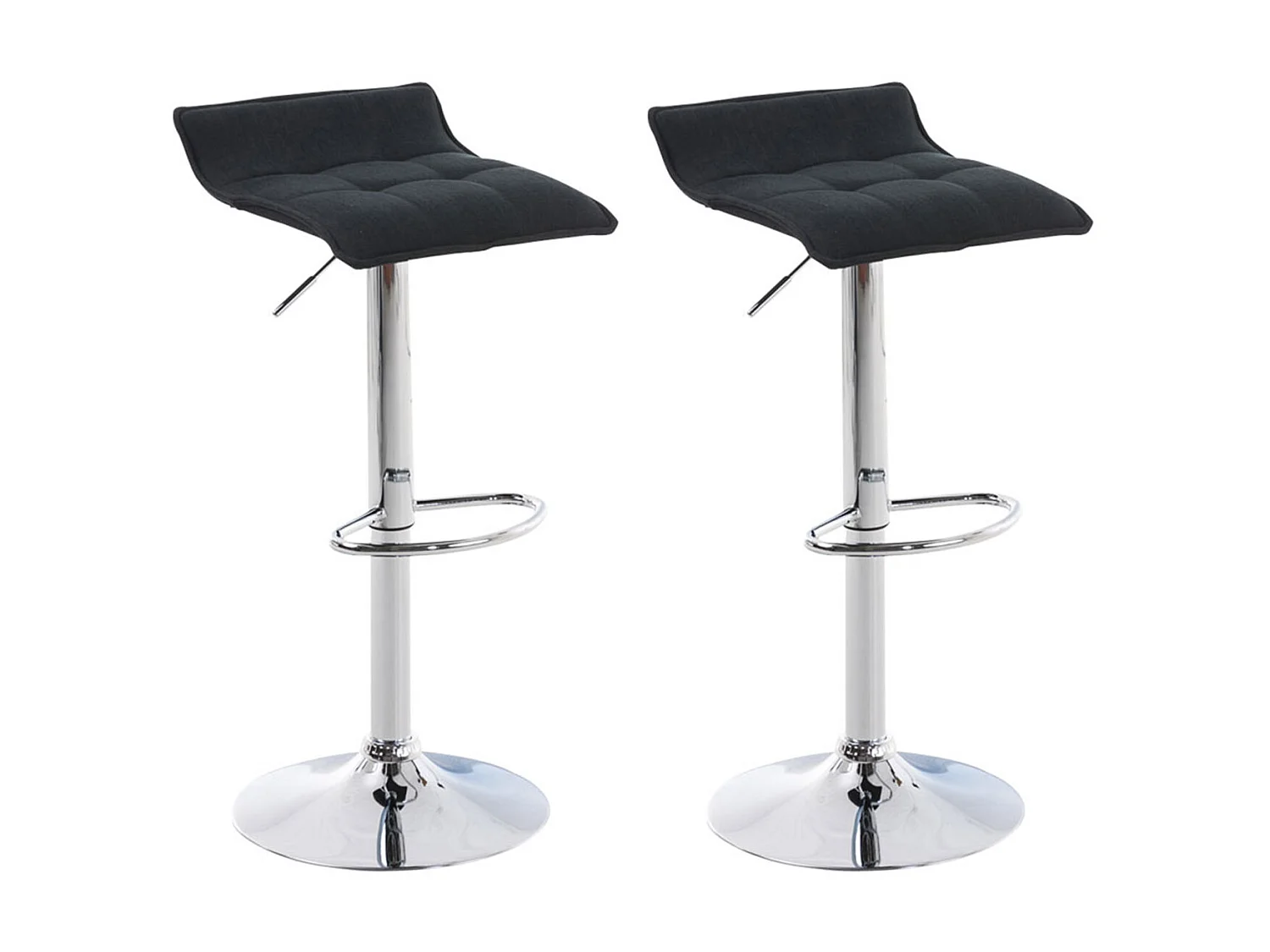 Set di 2  Sgabello da bar - Tessuto & Metallo in look cromato - nero - Madison