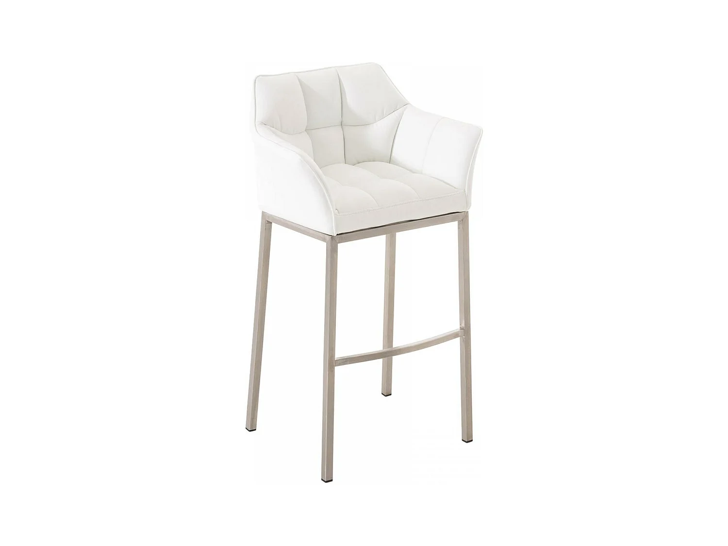 Tabouret de bar - Similicuir & Acier inoxydable - Blanc - Damaso
