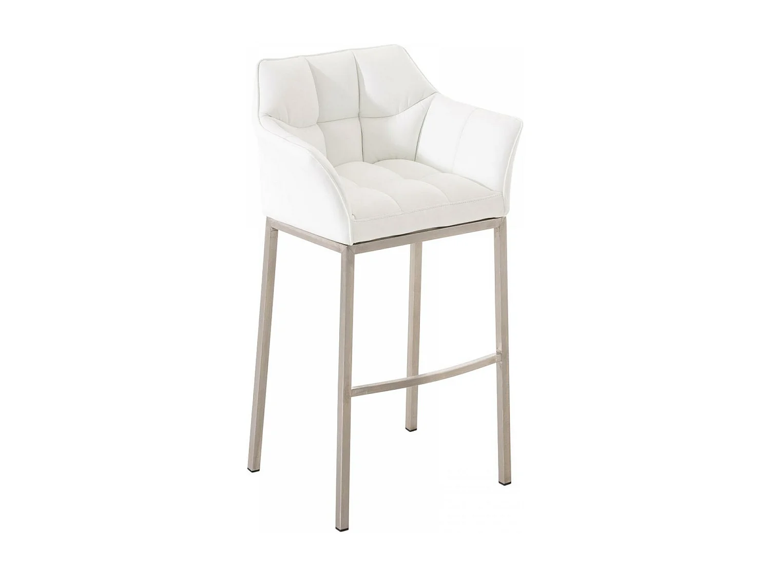 Tabouret de bar - Similicuir & Acier inoxydable - Blanc - Damaso