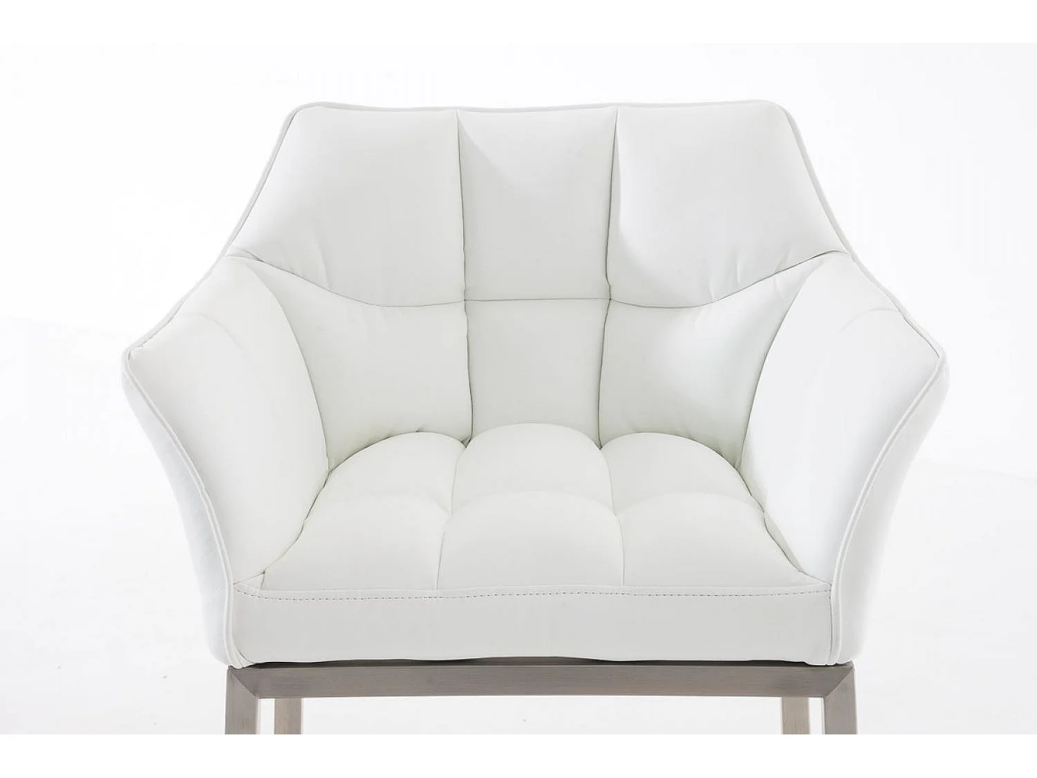 Tabouret de bar - Similicuir & Acier inoxydable - Blanc - Damaso