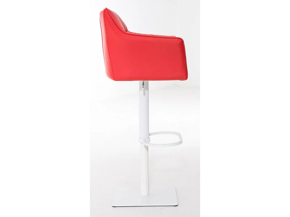 Lot de 2  Tabouret de bar - Similicuir & Blanc - Rouge - Damaso