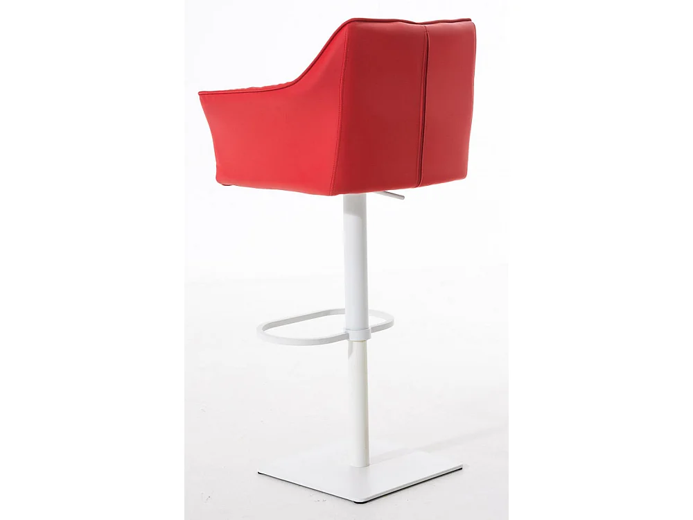Lot de 2  Tabouret de bar - Similicuir & Blanc - Rouge - Damaso