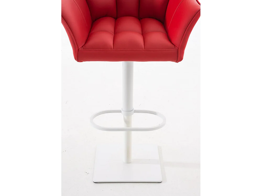 Lot de 2  Tabouret de bar - Similicuir & Blanc - Rouge - Damaso