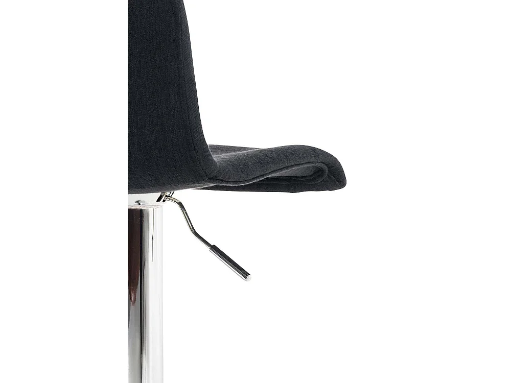 Tabouret de bar - Tissu & Métal chromé - Noir - Hover