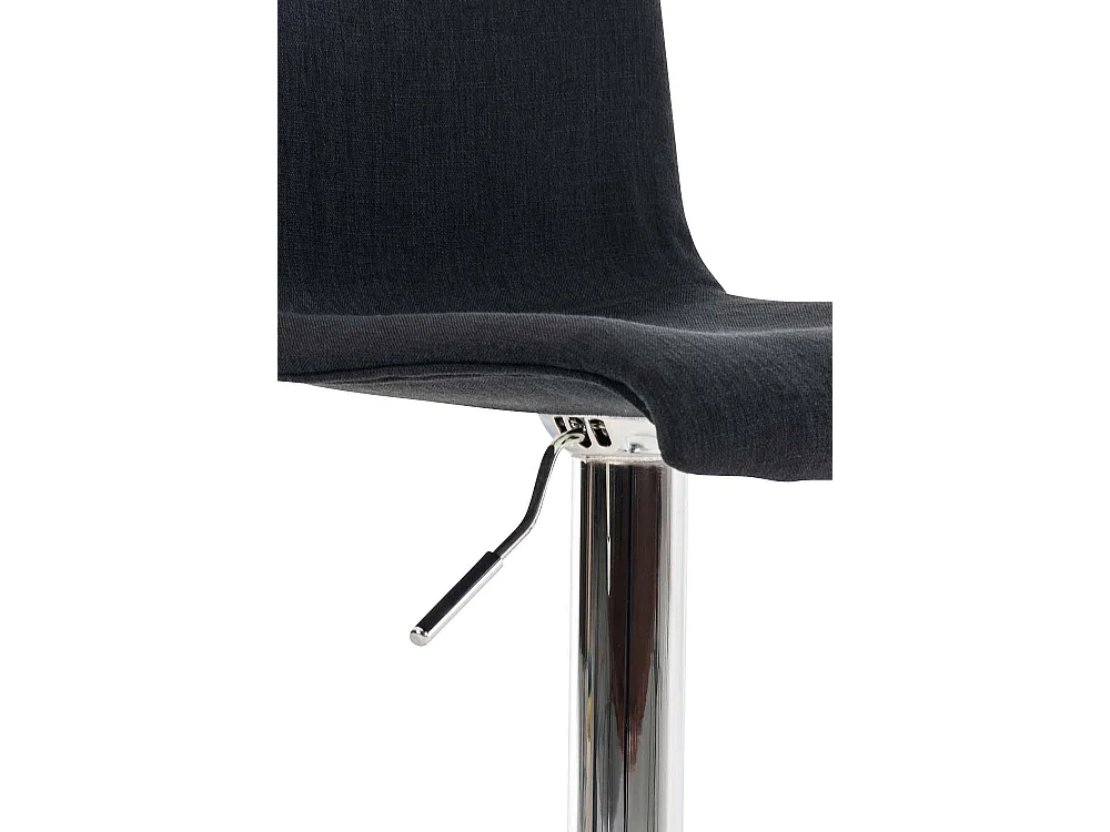 Tabouret de bar - Tissu & Métal chromé - Noir - Hover