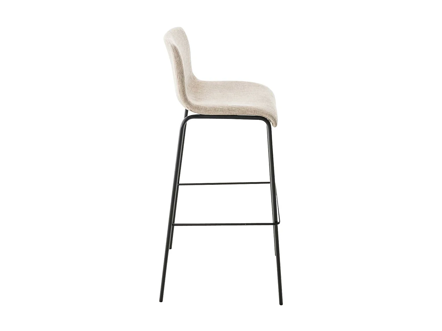 Lot de 2  Tabouret de bar - Tissu & Noir - Crème - Hover
