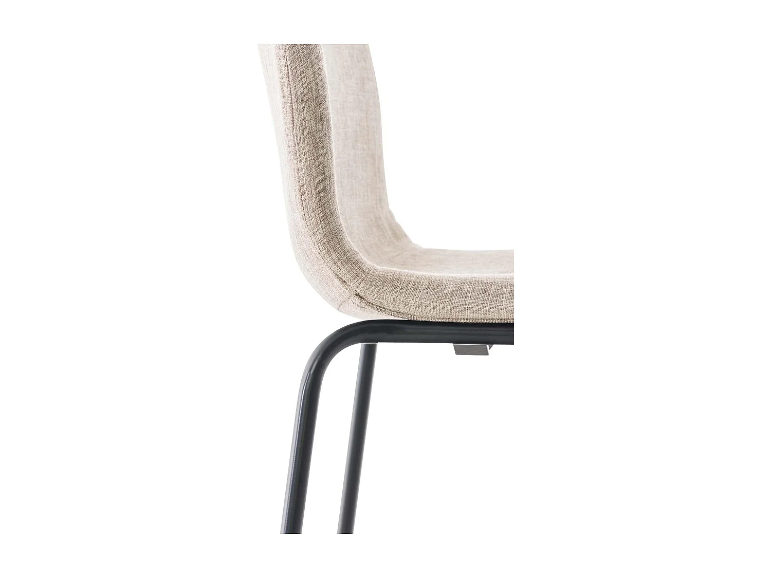Lot de 2  Tabouret de bar - Tissu & Noir - Crème - Hover