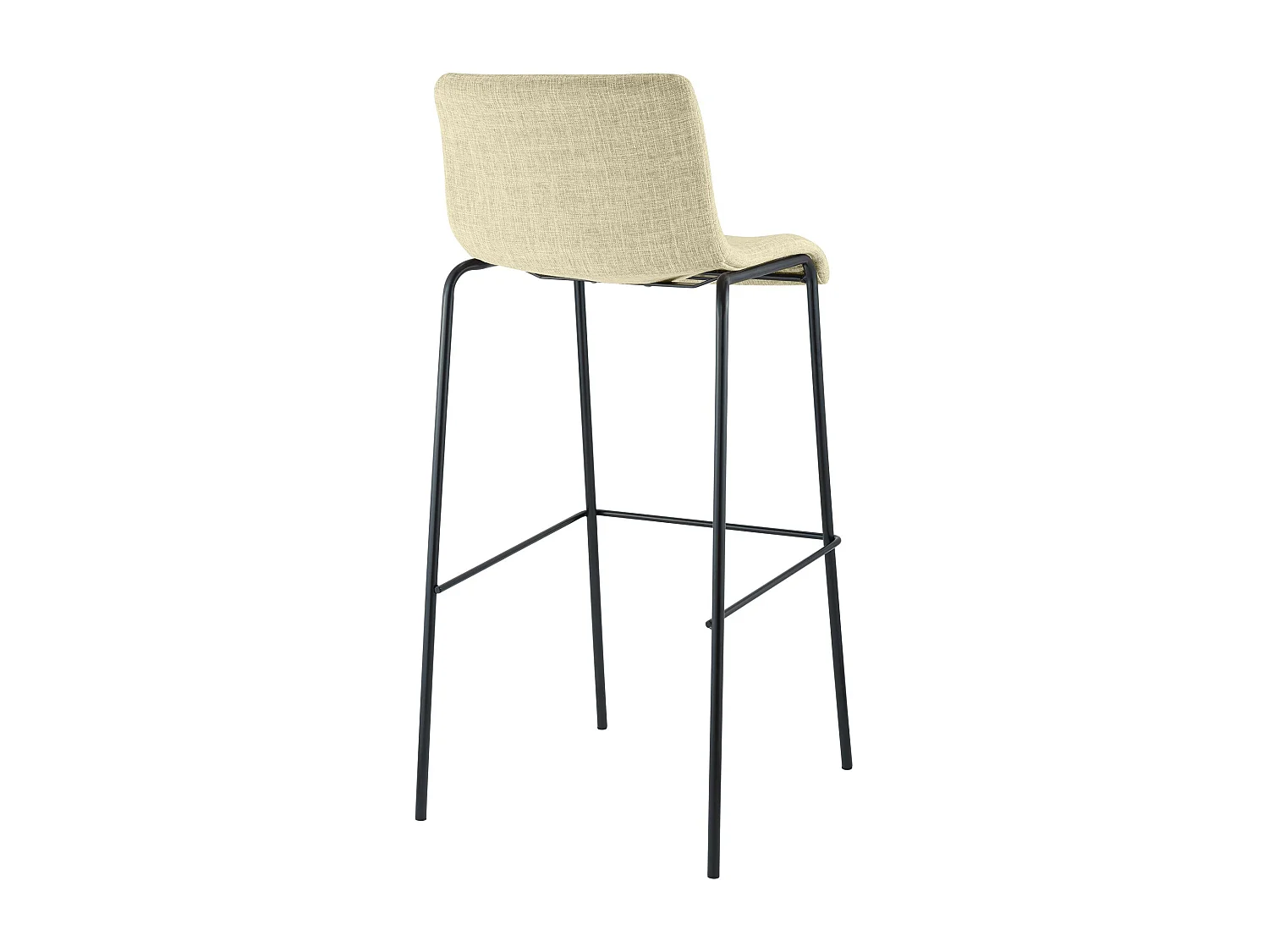 Lot de 2  Tabouret de bar - Tissu & Noir - Crème - Hover