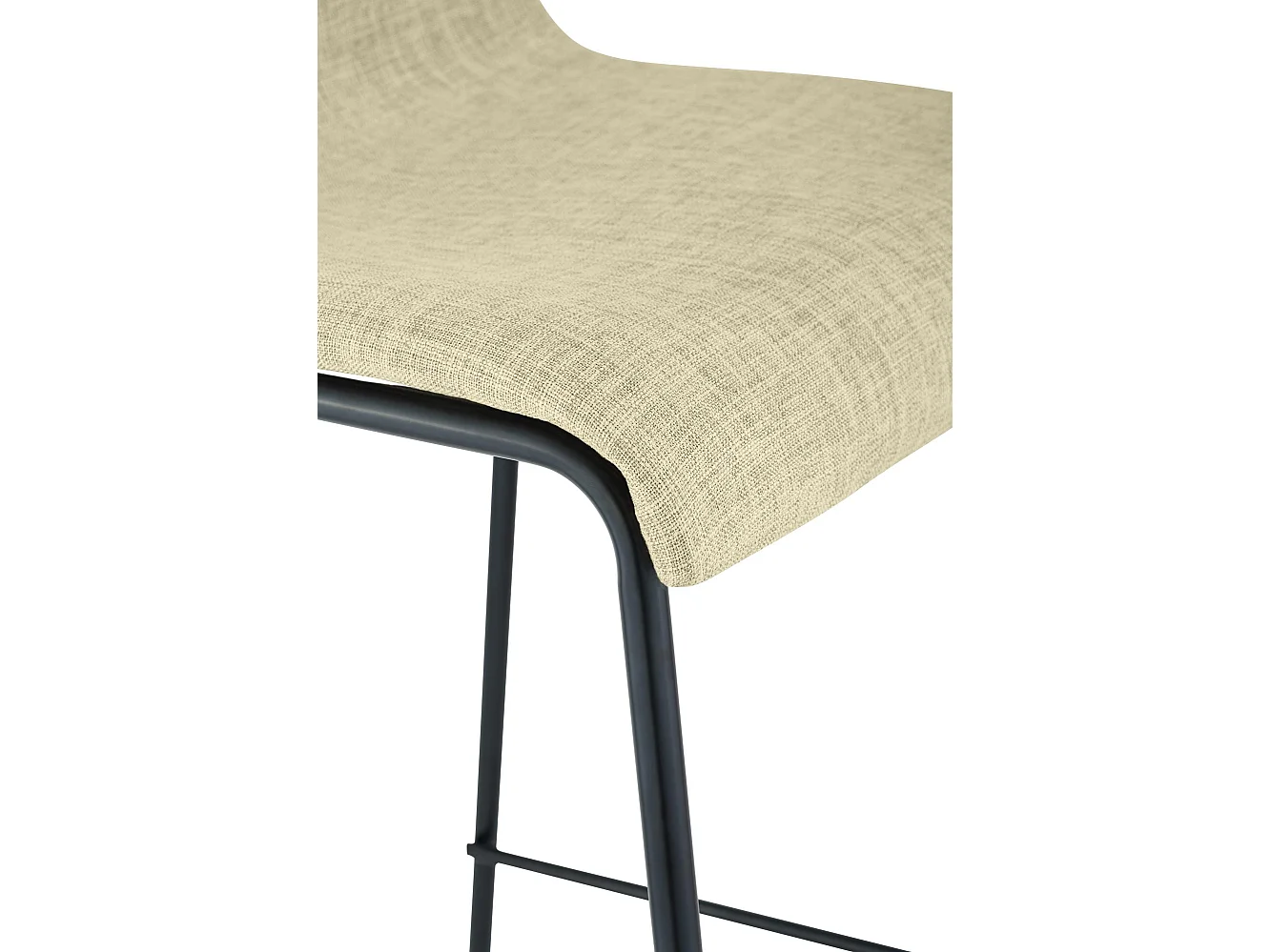 Lot de 2  Tabouret de bar - Tissu & Noir - Crème - Hover