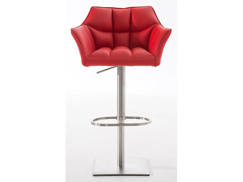 Lot de 2  Tabouret de bar - Similicuir & Acier inoxydable - Rouge - Damaso