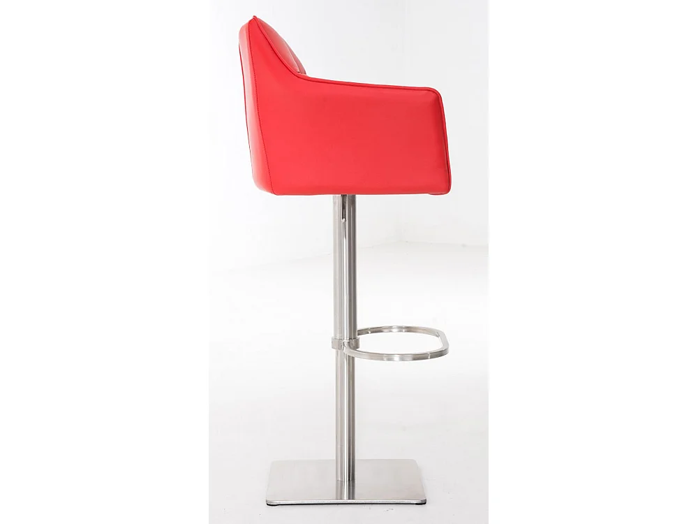 Lot de 2  Tabouret de bar - Similicuir & Acier inoxydable - Rouge - Damaso