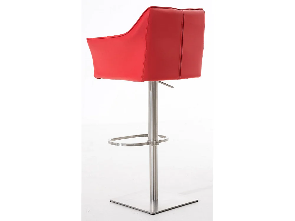 Lot de 2  Tabouret de bar - Similicuir & Acier inoxydable - Rouge - Damaso