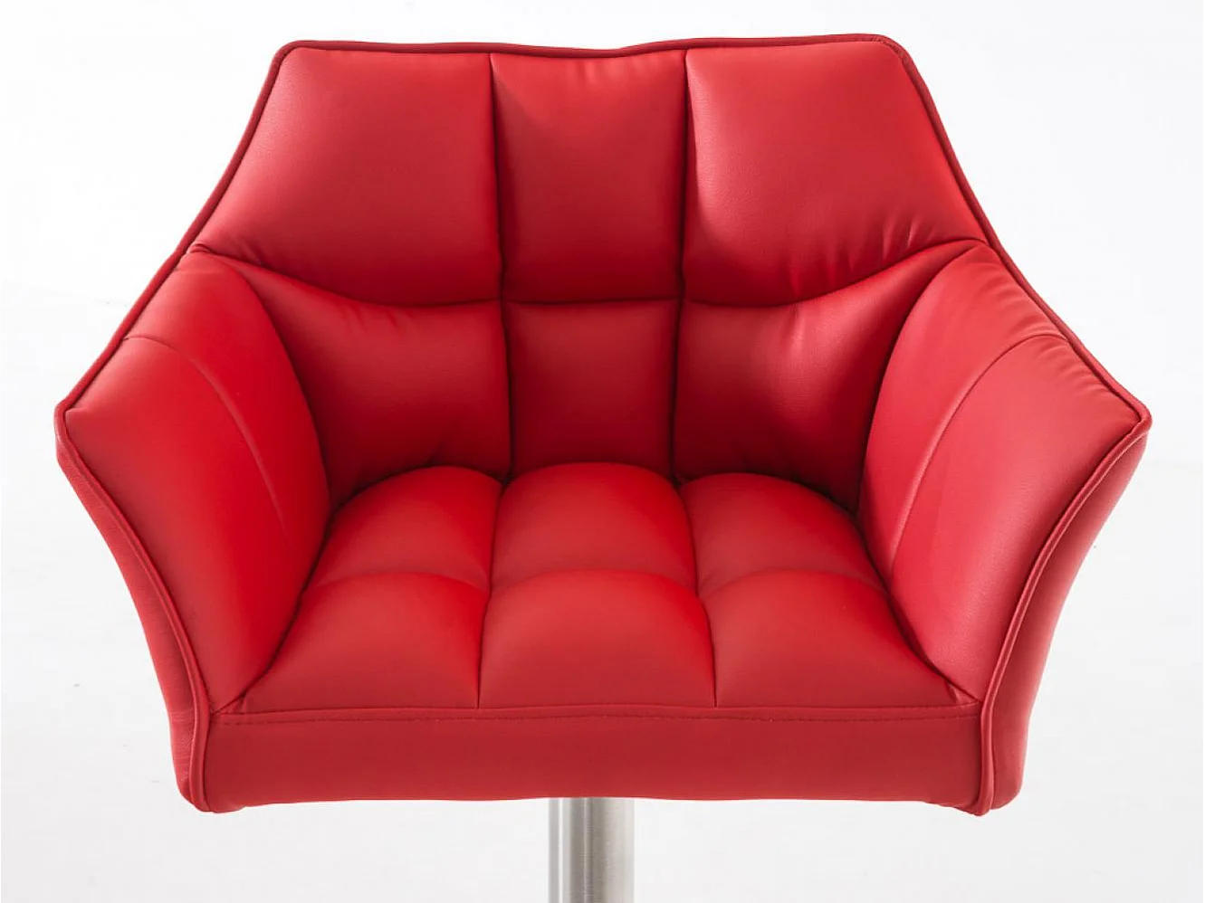 Lot de 2  Tabouret de bar - Similicuir & Acier inoxydable - Rouge - Damaso