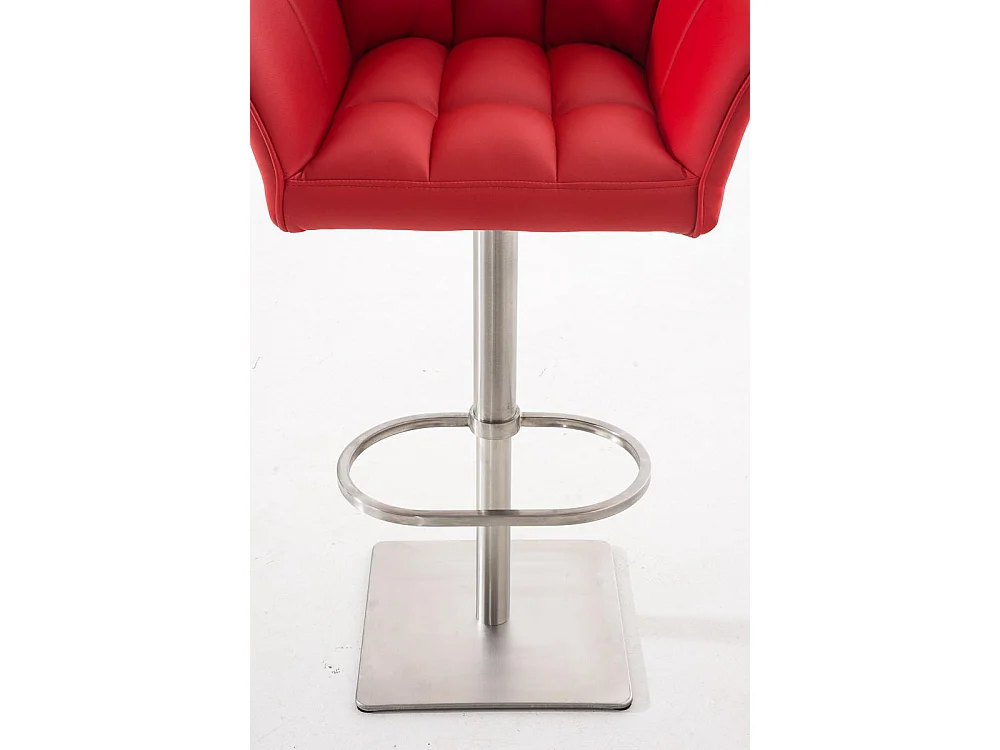 Lot de 2  Tabouret de bar - Similicuir & Acier inoxydable - Rouge - Damaso