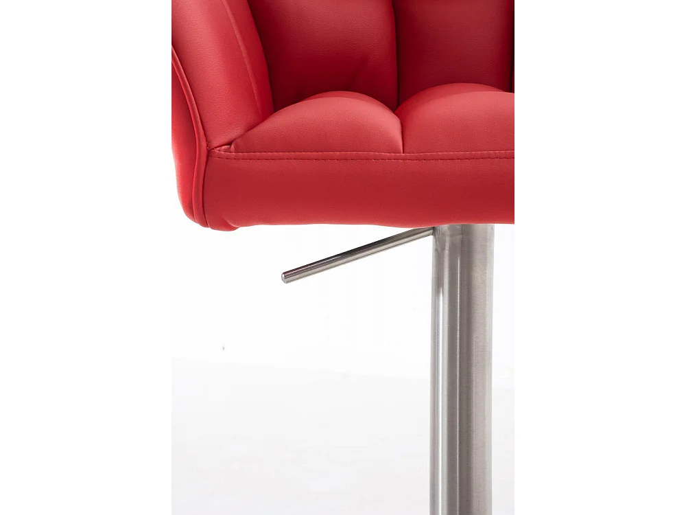 Lot de 2  Tabouret de bar - Similicuir & Acier inoxydable - Rouge - Damaso
