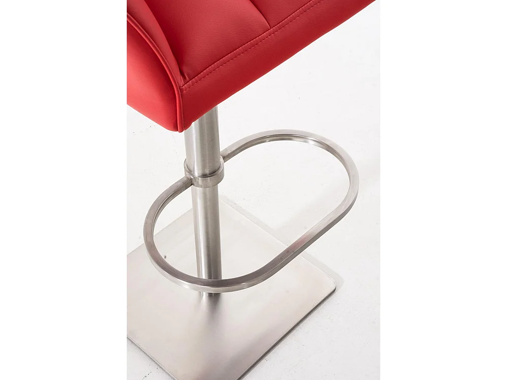 Lot de 2  Tabouret de bar - Similicuir & Acier inoxydable - Rouge - Damaso