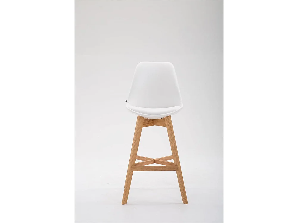 Tabouret de bar - Similicuir & Nature - Blanc - Cannes