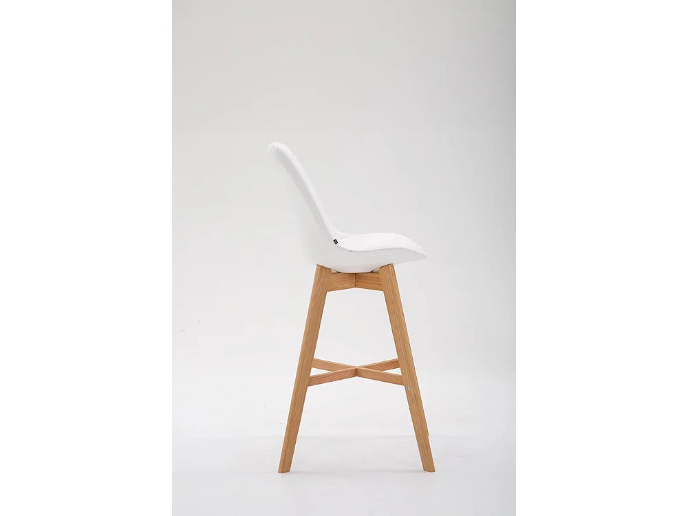 Tabouret de bar - Similicuir & Nature - Blanc - Cannes