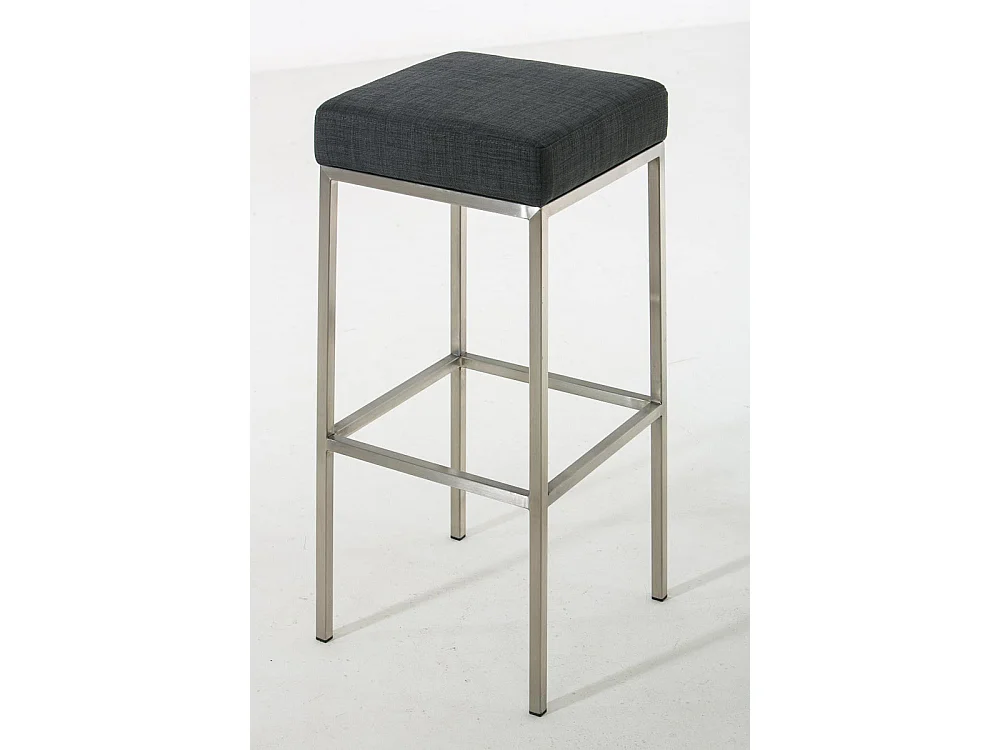 Tabouret de bar - Tissu & Acier inoxydable - Gris foncé - Montreal 85