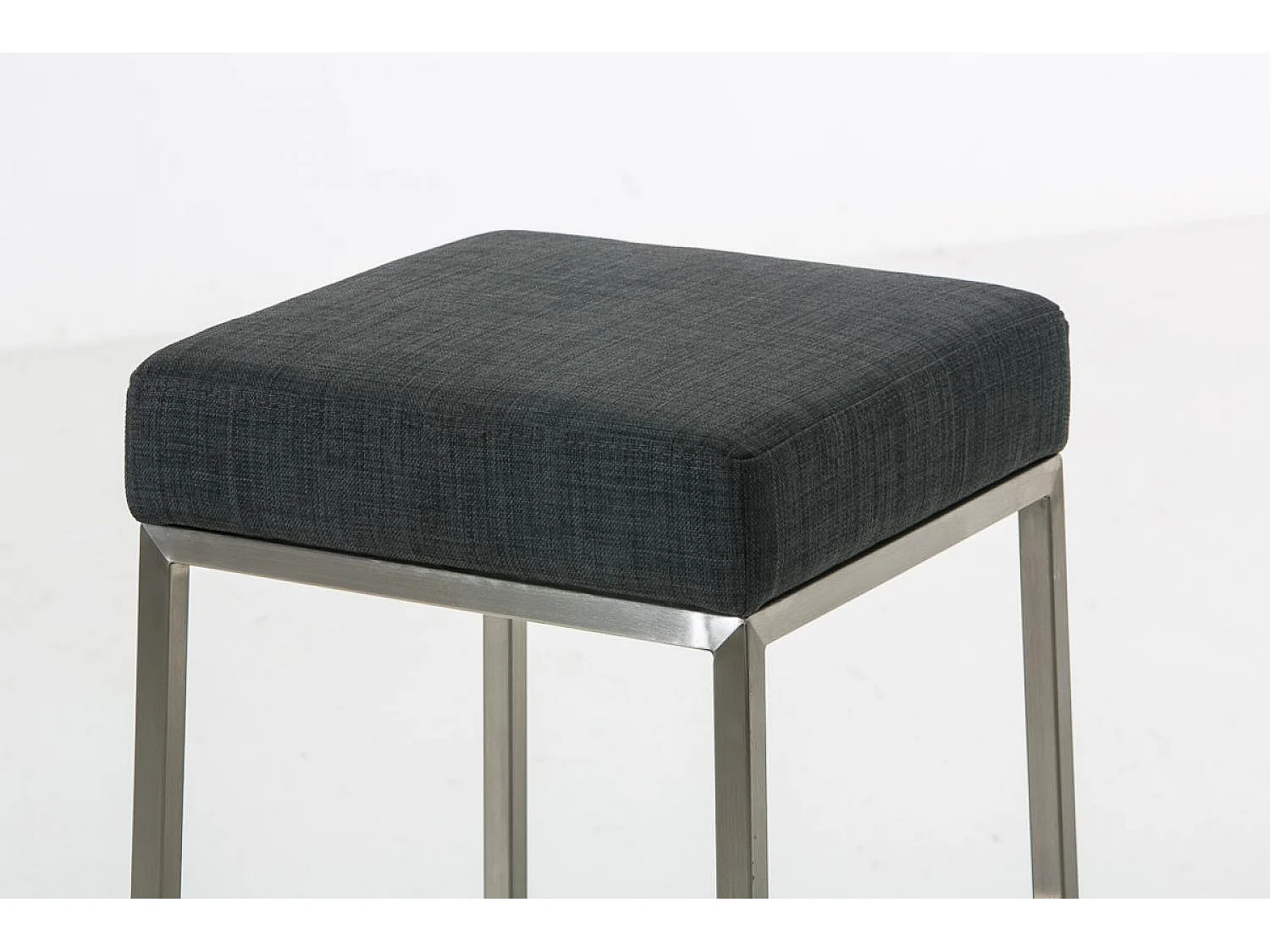 Tabouret de bar - Tissu & Acier inoxydable - Gris foncé - Montreal 85