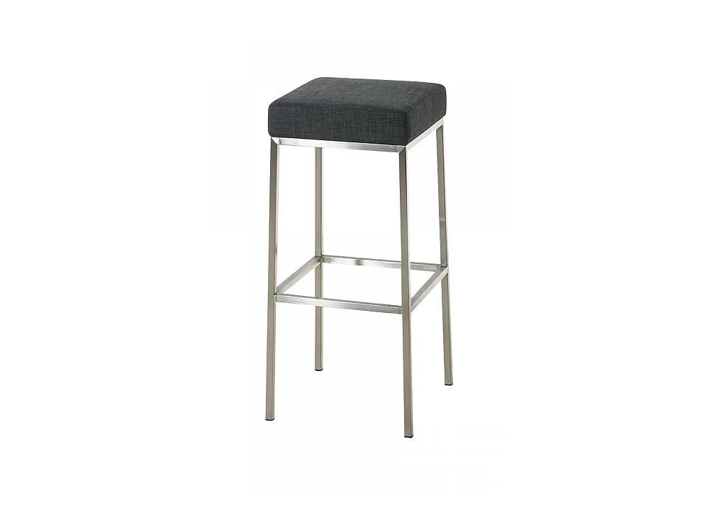 Tabouret de bar - Tissu & Acier inoxydable - Gris foncé - Montreal 85