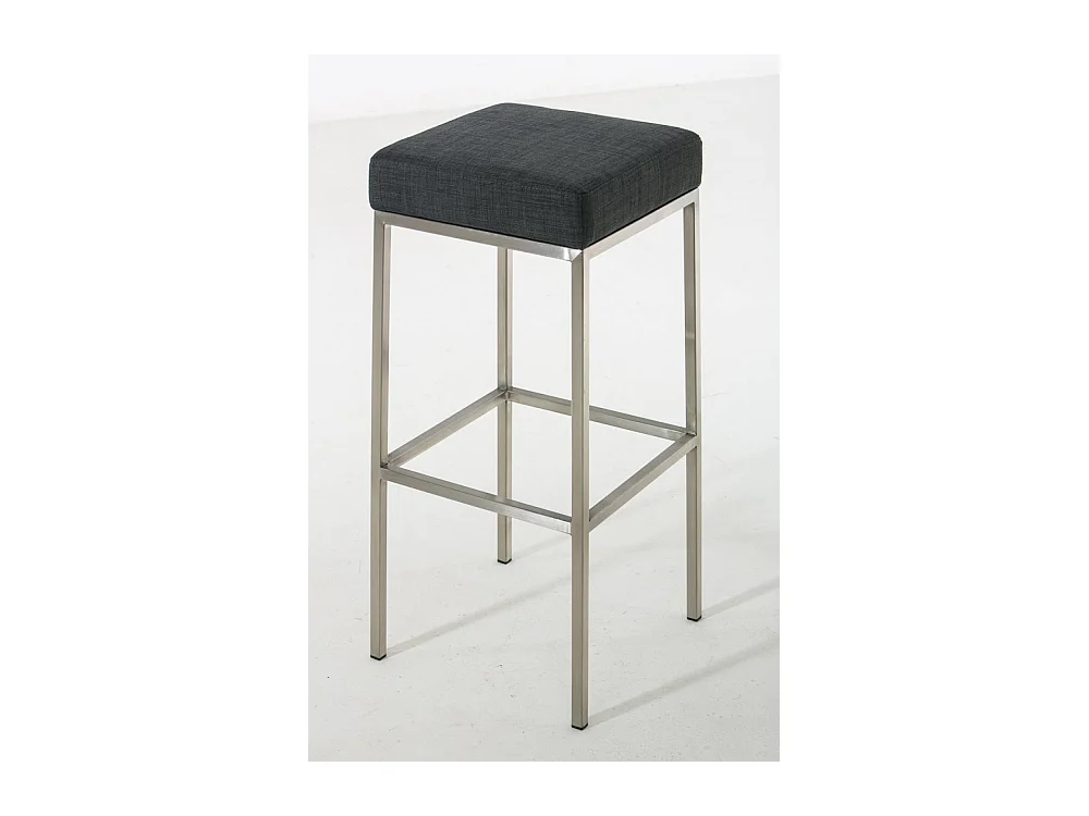 Tabouret de bar - Tissu & Acier inoxydable - Gris foncé - Montreal 85