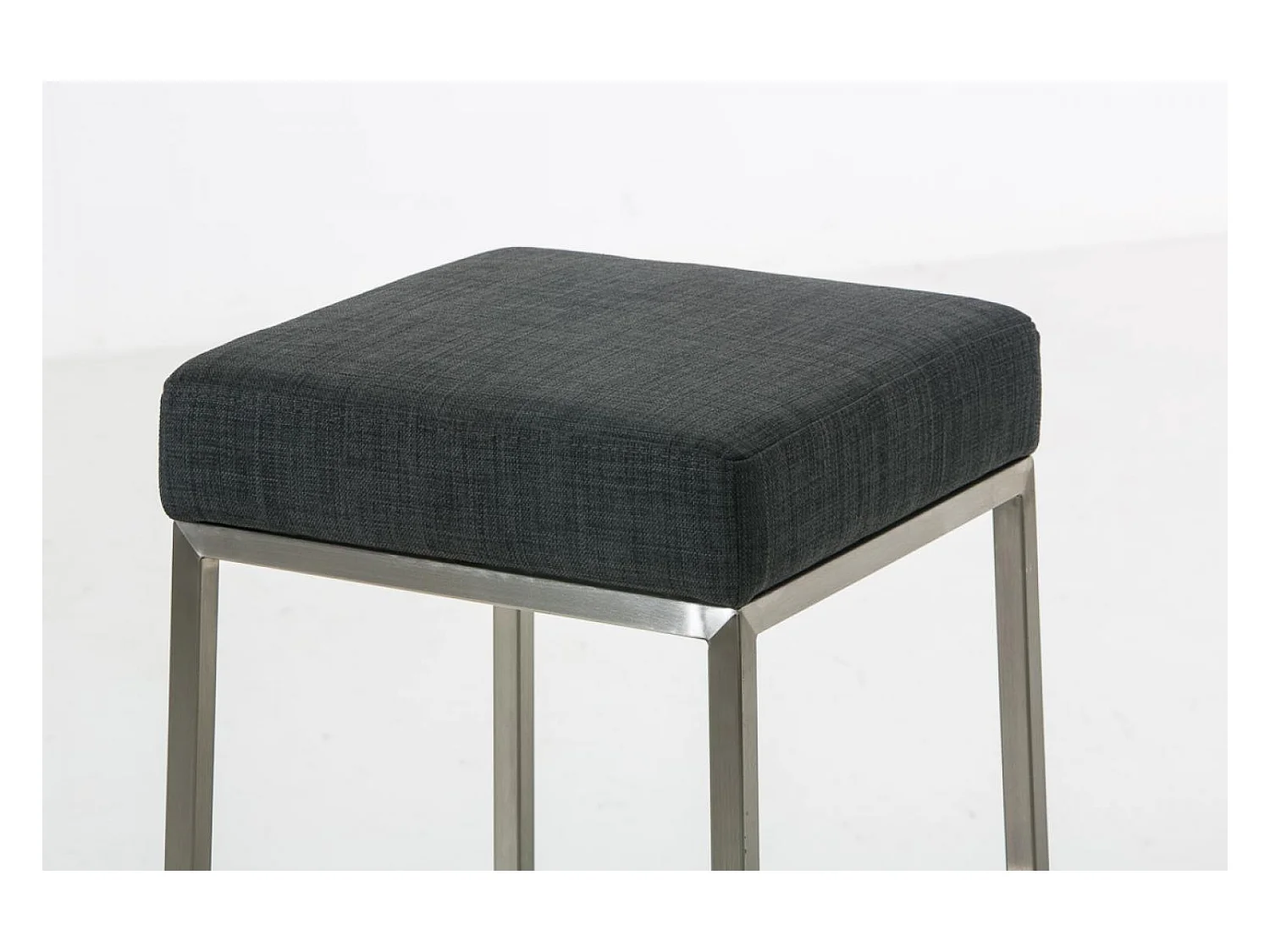 Tabouret de bar - Tissu & Acier inoxydable - Gris foncé - Montreal 85