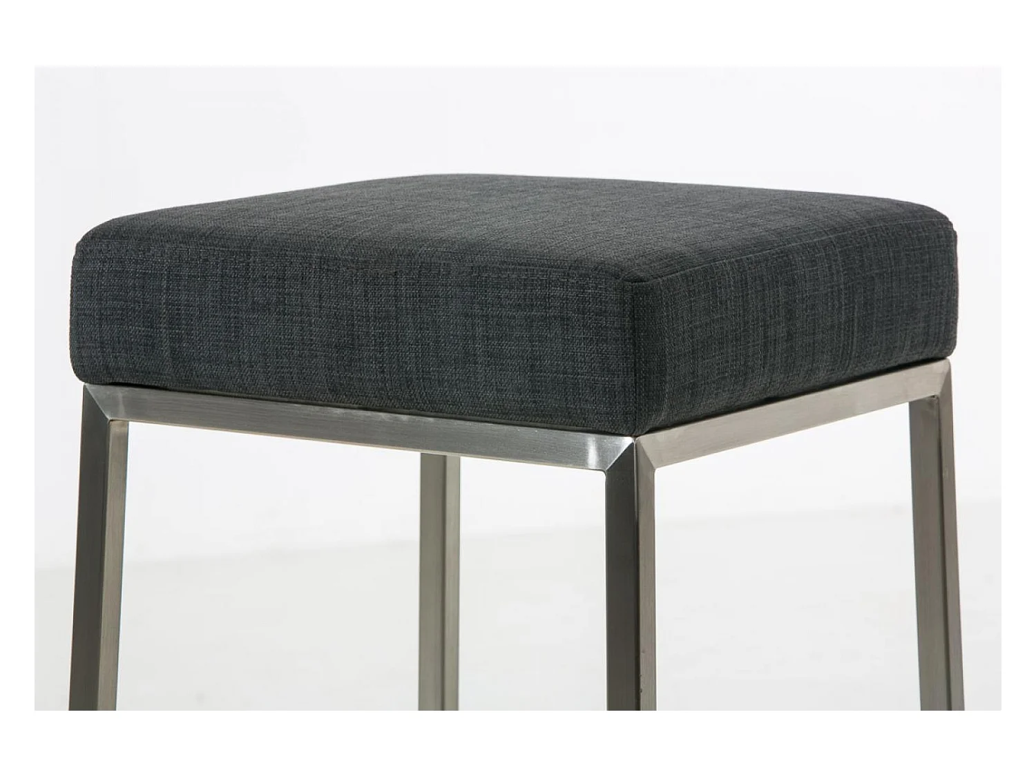 Tabouret de bar - Tissu & Acier inoxydable - Gris foncé - Montreal 85