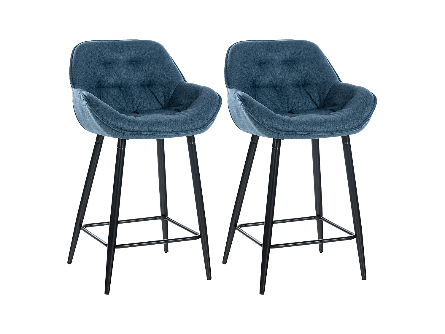 Lot de 2  Tabouret de bar - Tissu - Bleu - Gibson