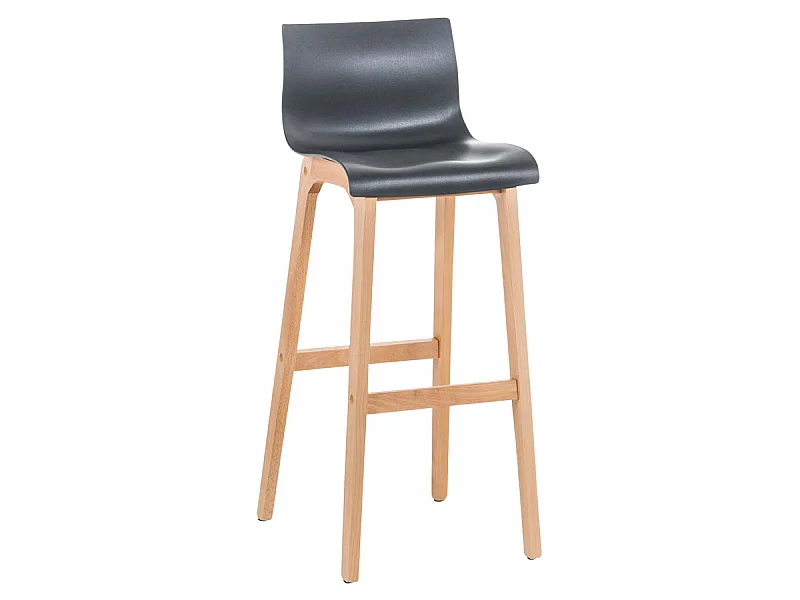 Tabouret de bar - Bois & Bois - Gris - Hover