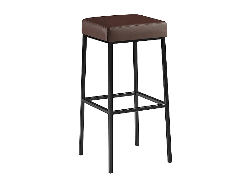 Tabouret de bar - Similicuir & Noir - Marron - Montreal 85
