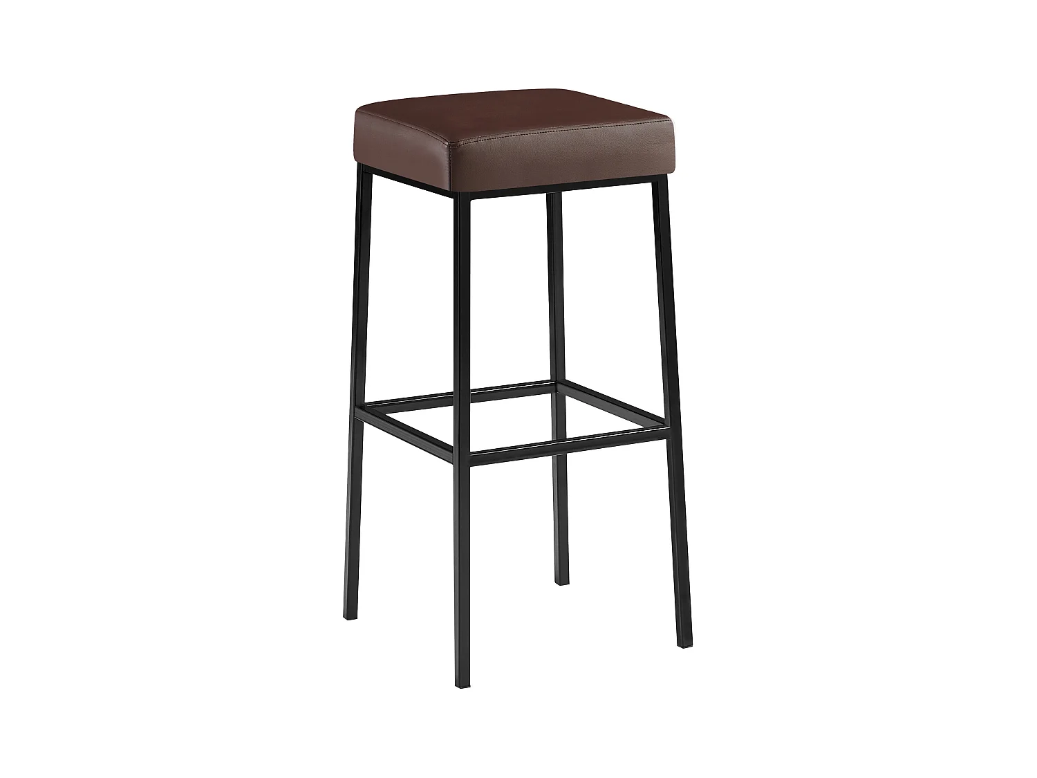 Tabouret de bar - Similicuir & Noir - Marron - Montreal 85