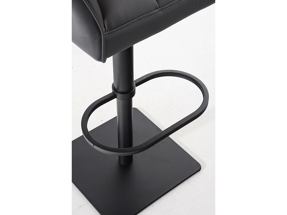 Lot de 2  Tabouret de bar - Similicuir & Noir - Gris - Damaso