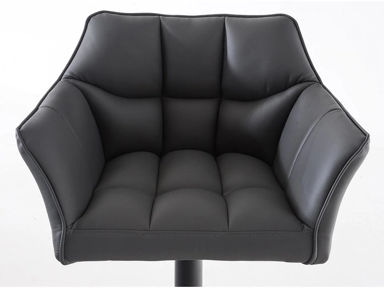 Lot de 2  Tabouret de bar - Similicuir & Noir - Gris - Damaso