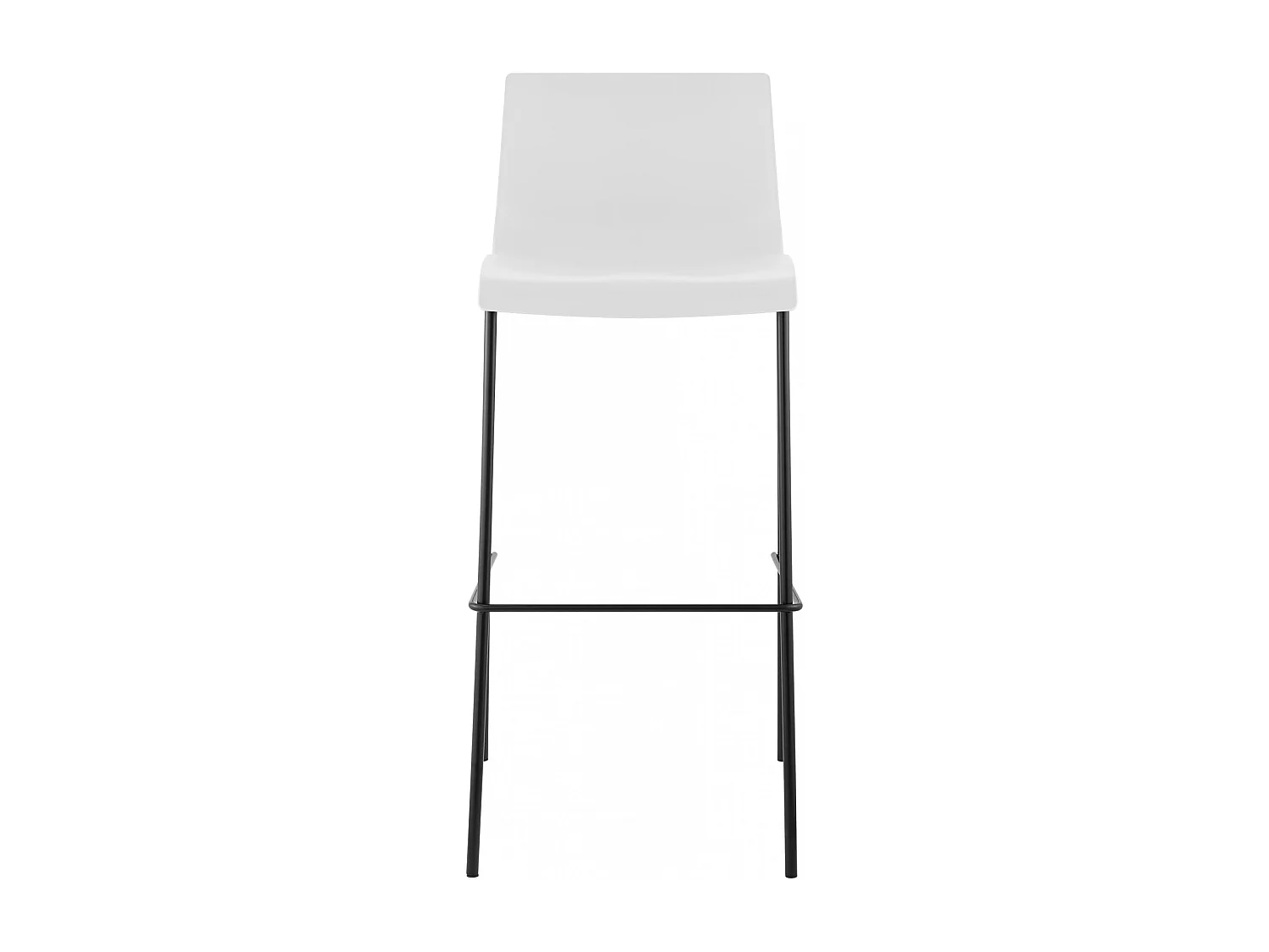 Lot de 2  Tabouret de bar - Plastique & Noir - Blanc - Hover