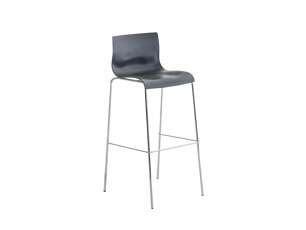 Tabouret de bar - Plastique & Chrome - Gris - Hoover