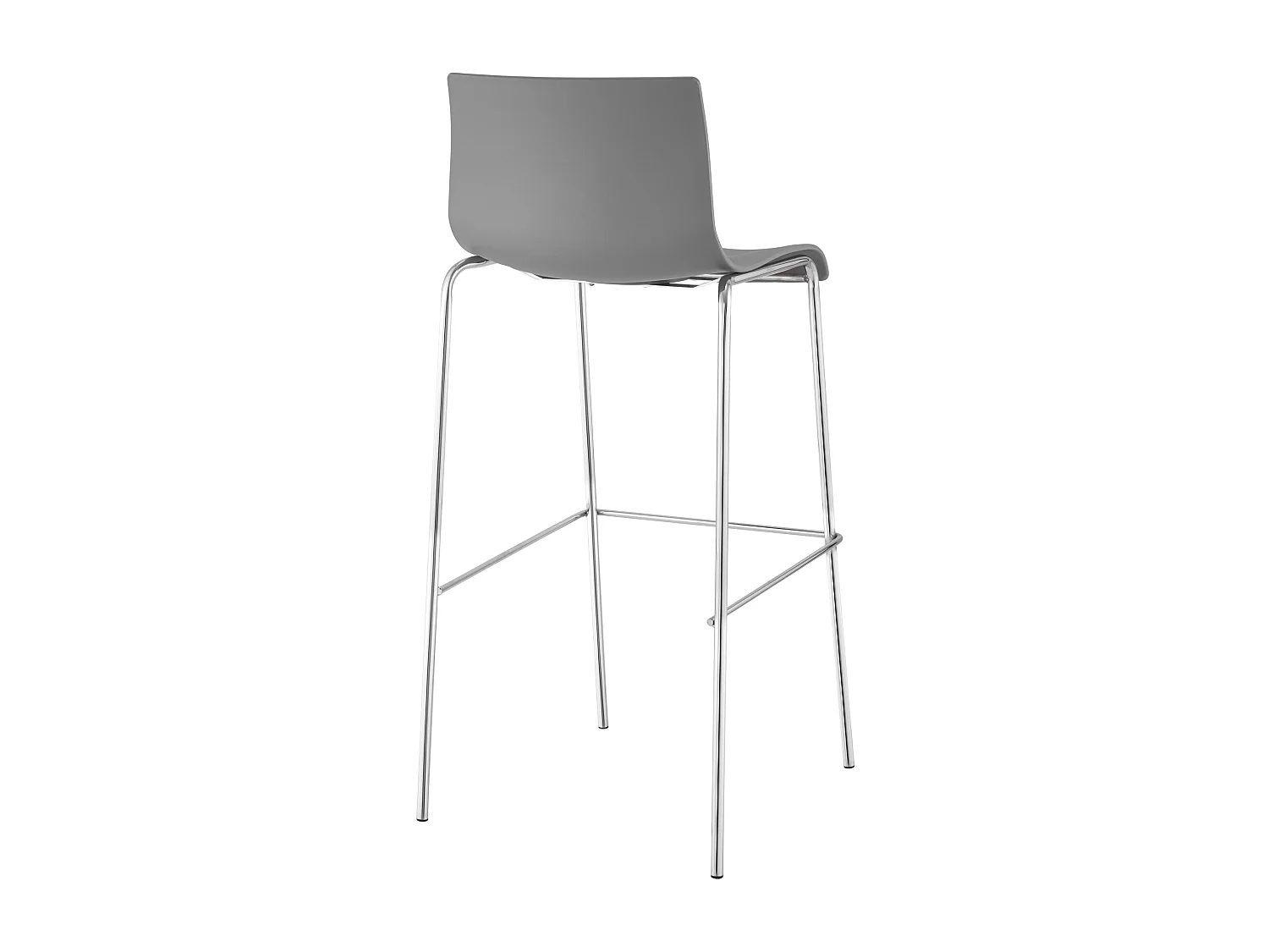 Tabouret de bar - Plastique & Chrome - Gris - Hoover