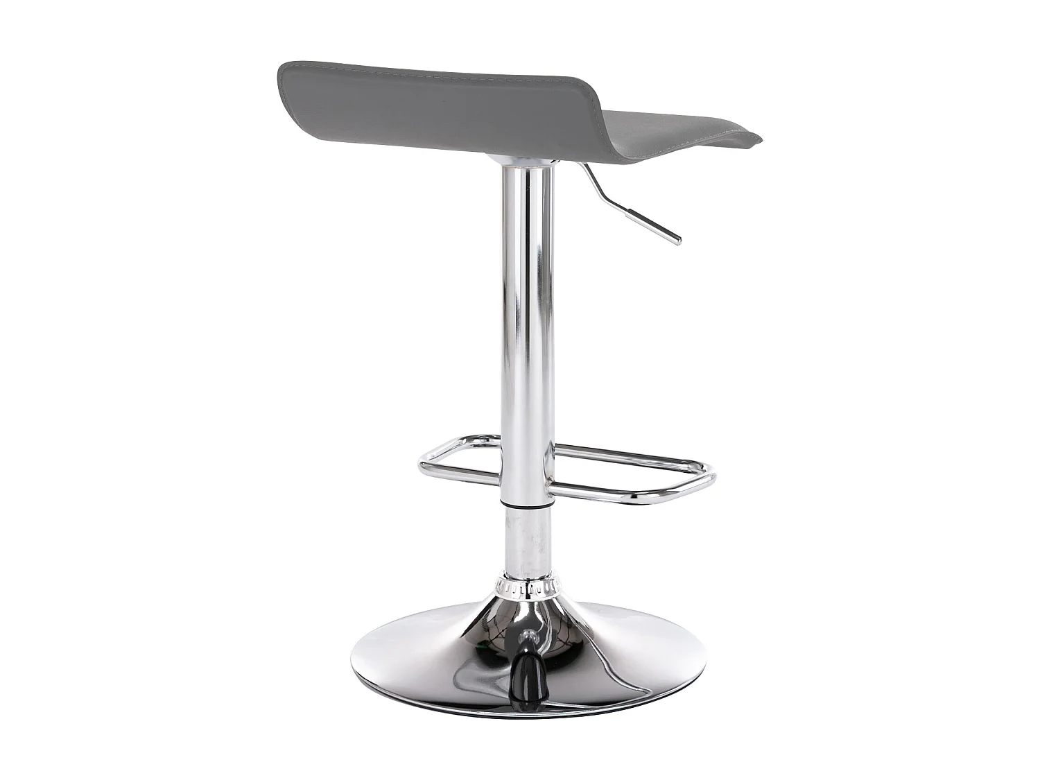 Set van 2  Barkruk - Kunstleer & Metaal in chroomoptiek - grijs - Dyn