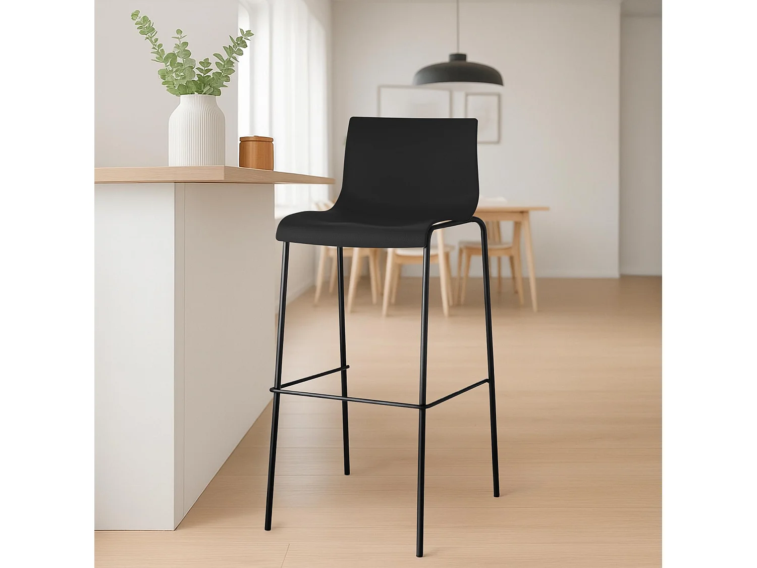 Tabouret de bar - Plastique & Noir - Noir - Hover