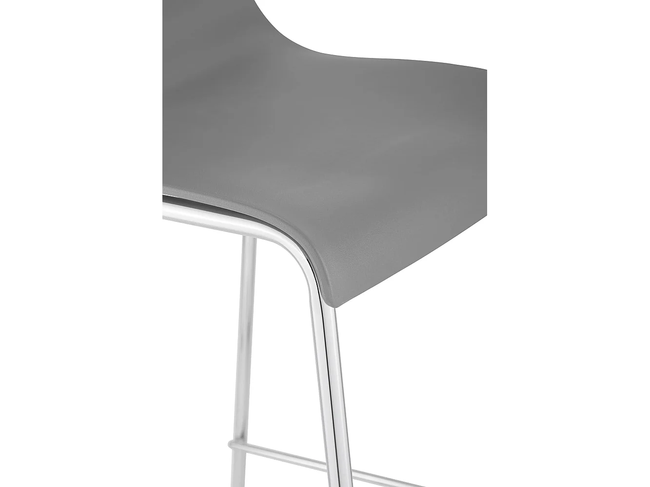Lot de 2  Tabouret de bar - Plastique & Chrome - Gris - Hover