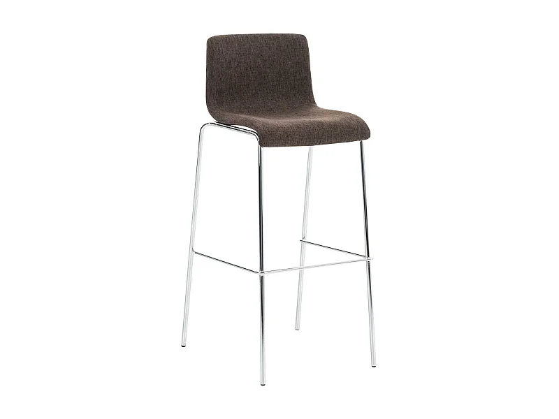 Tabouret de bar - Tissu & Chrome - Marron - Hoover