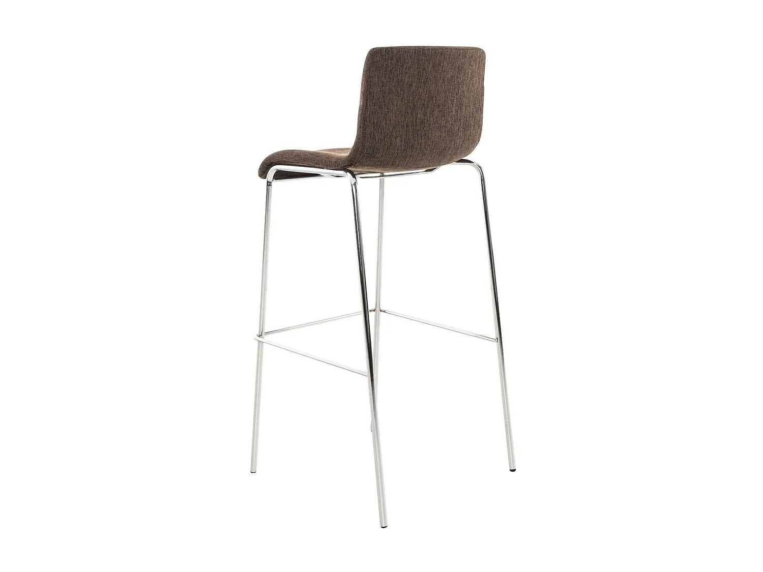 Tabouret de bar - Tissu & Chrome - Marron - Hoover