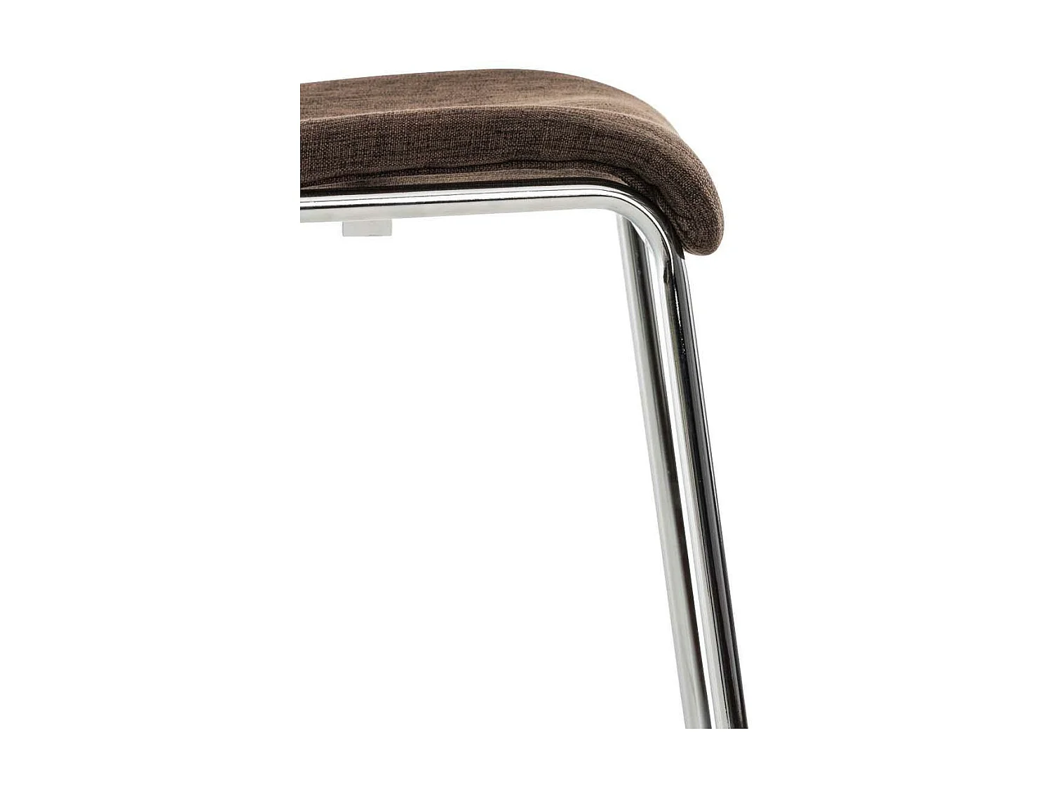 Tabouret de bar - Tissu & Chrome - Marron - Hoover