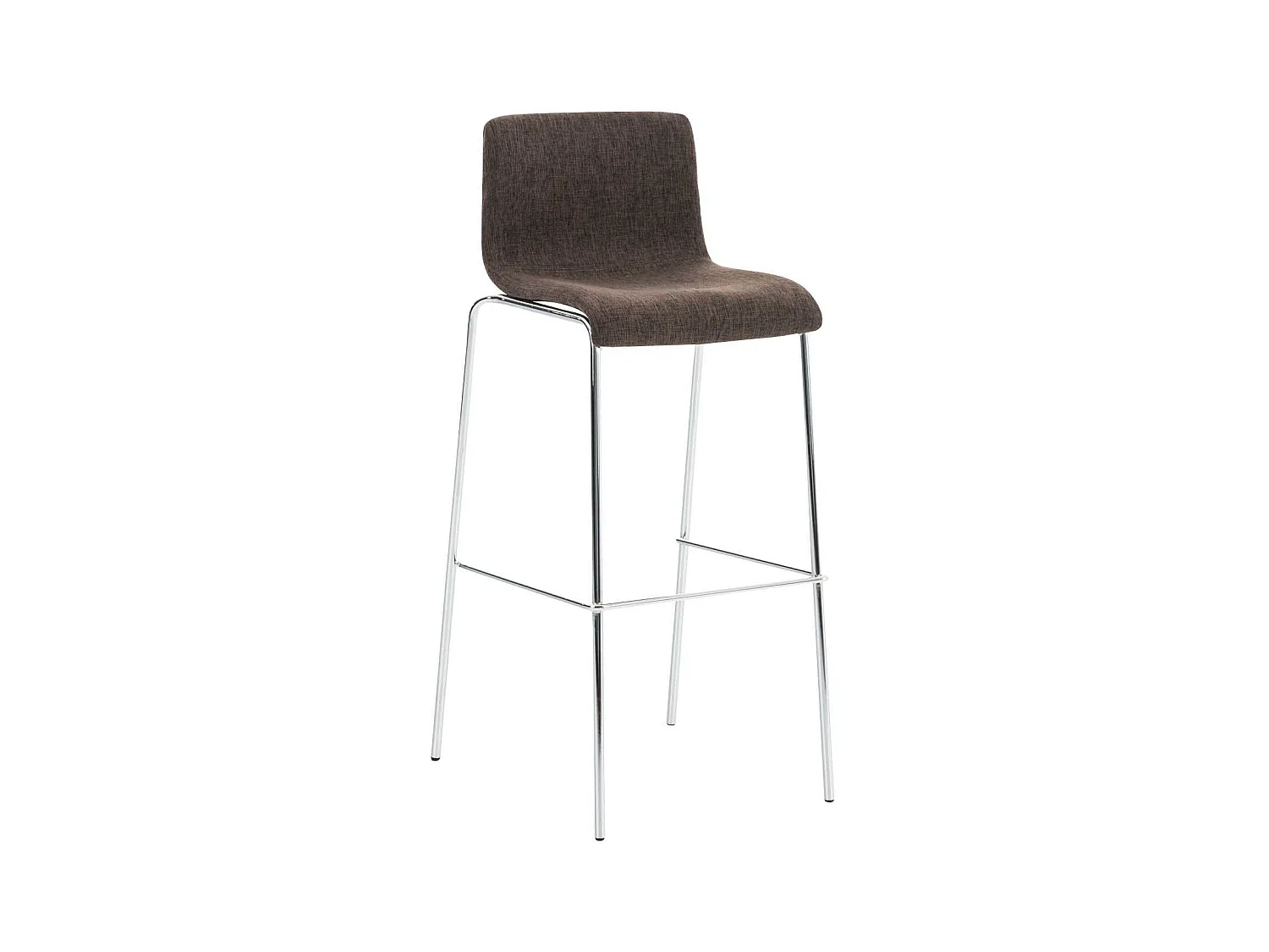 Tabouret de bar - Tissu & Chrome - Marron - Hoover