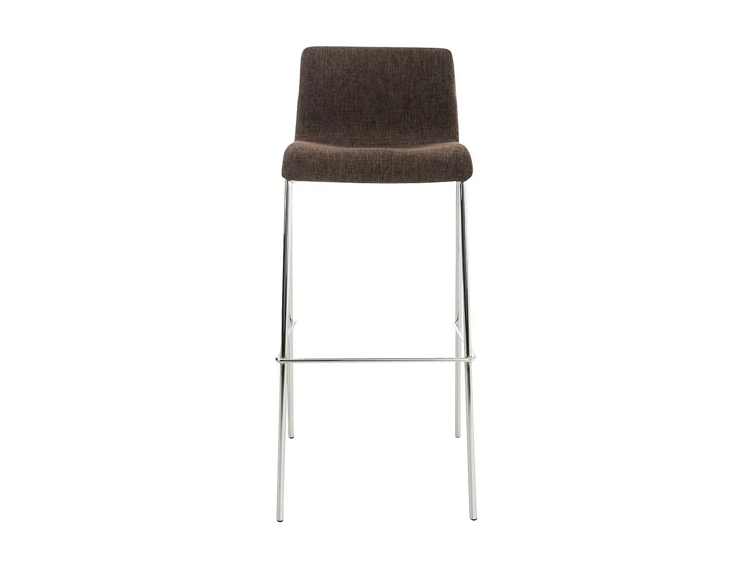 Tabouret de bar - Tissu & Chrome - Marron - Hoover